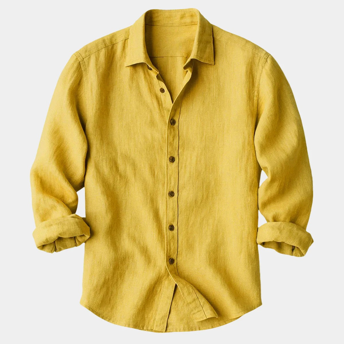 Men's Stylish Solid-Color Long-Sleeve Button-Down Shirt